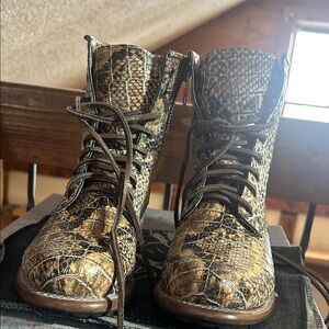 Freebird Snakeskin Patterned Ankle Boots